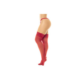 Bas en nylon sexy rouge autofixant  